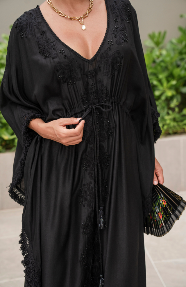 BLACK Maxi Queen Kaftan - Resort Collection