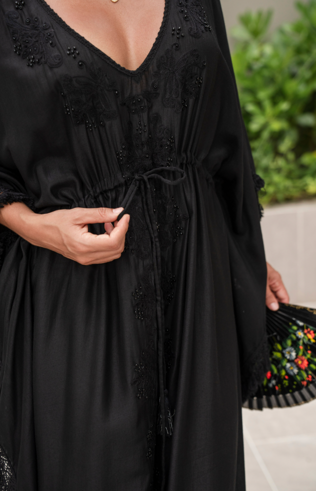 BLACK Maxi Queen Kaftan - Resort Collection