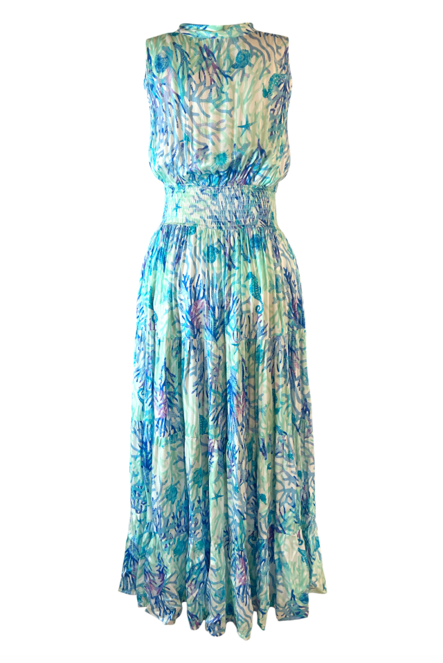 Coral Blue Maxi  Dress - Resort Collection