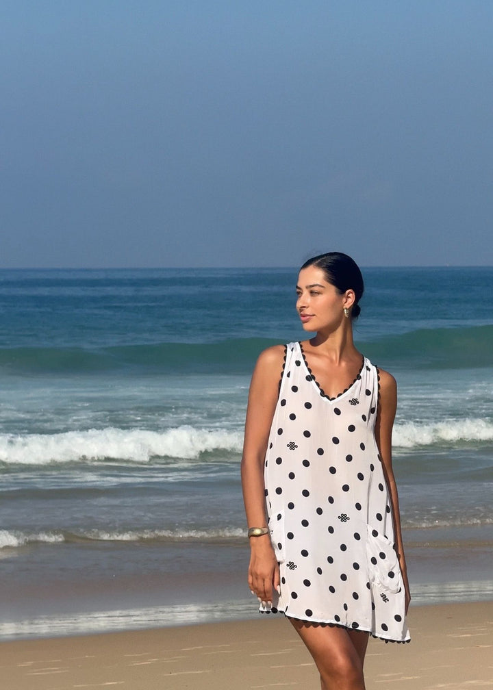 Sophia Scallop Mini Dress - Resort Collection