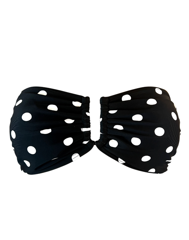 KAANDA CLASSIC Schwarzes Bandeau-Tube-Top mit Gepardenmuster und herausnehmbaren Cups