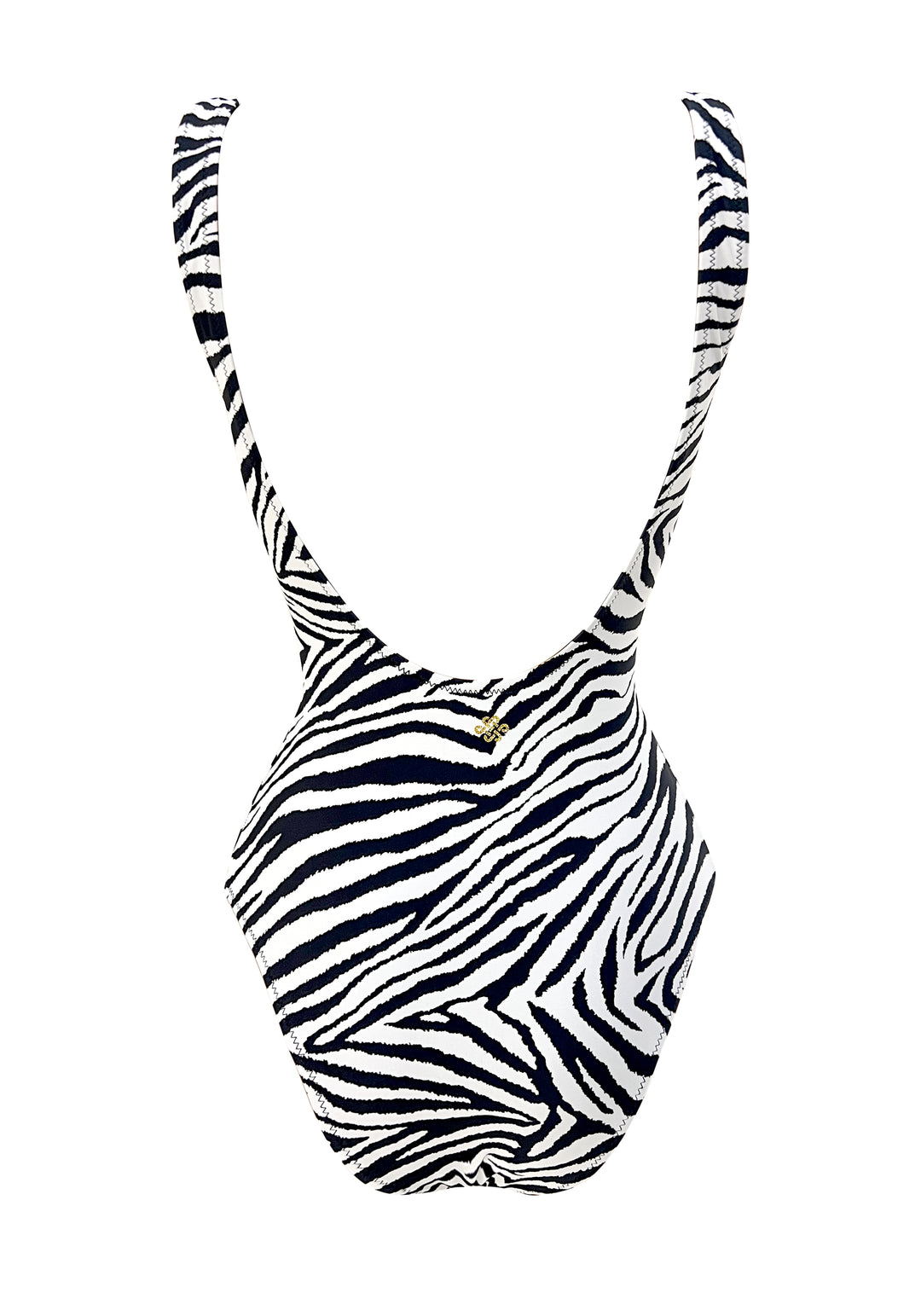 Stripes Deep Plunge Laceup Onepiece w