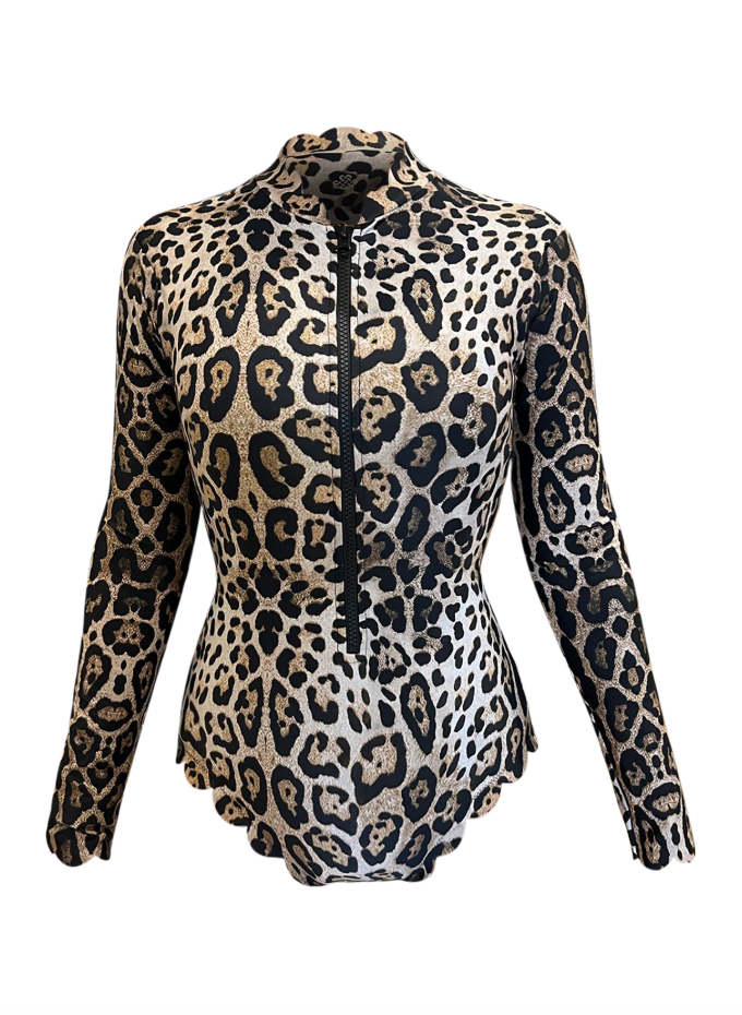 Venus Cheetah Long Sleeves One Piece
