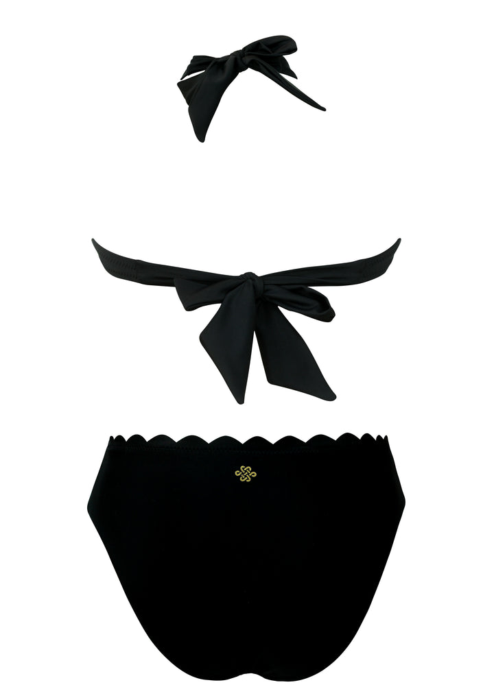 Venus Black UW Halter Top with Mid Rise Bottom