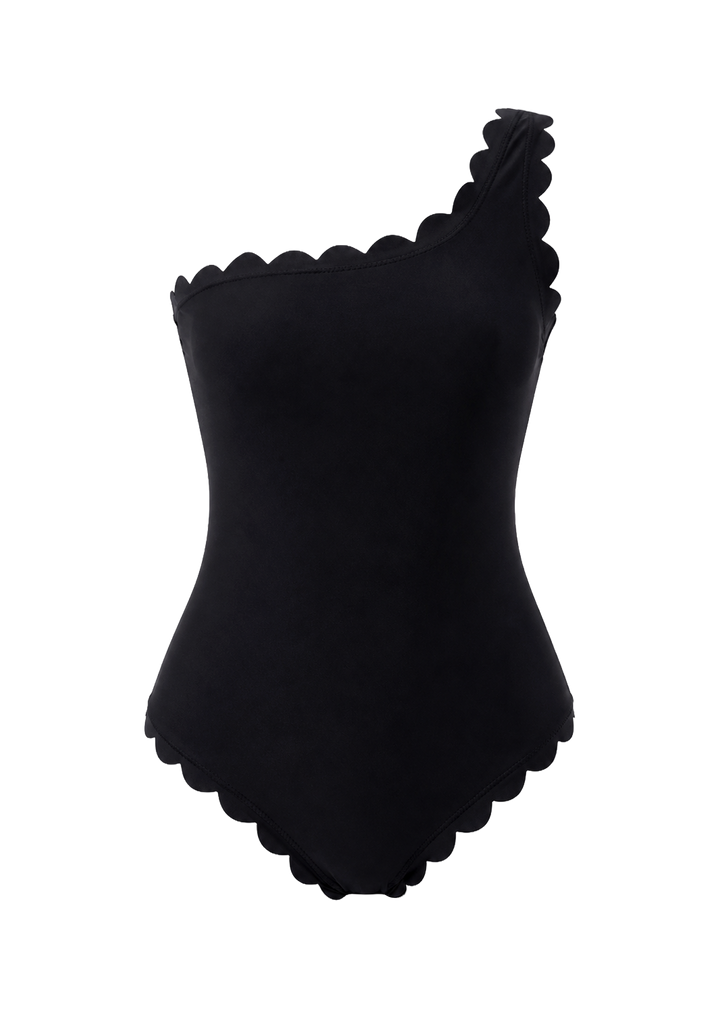 Venus Black Over One Shoulder One piece