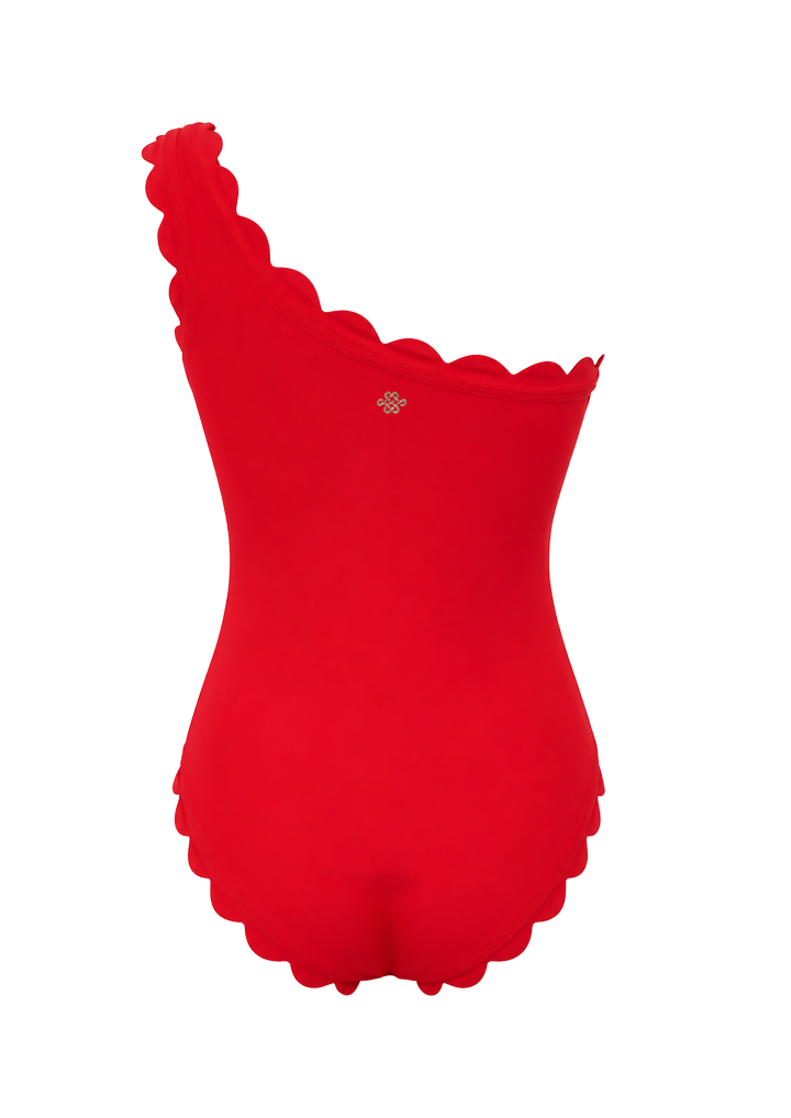 Venus Red Over One Shoulder One piece
