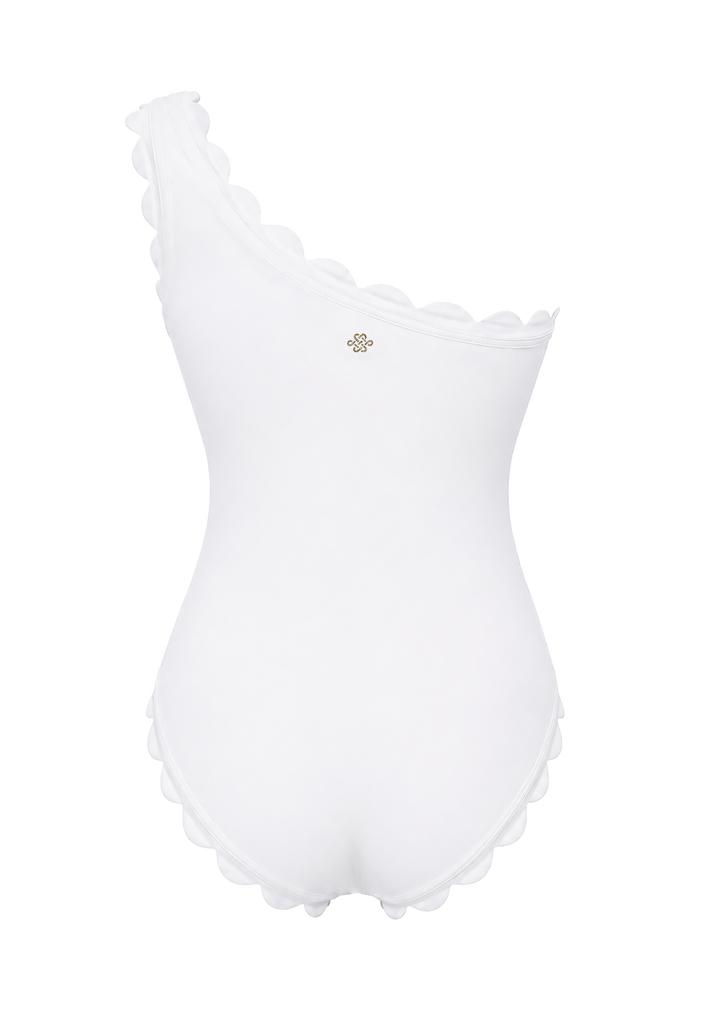 Venus Weißer One-Shoulder-Einteiler