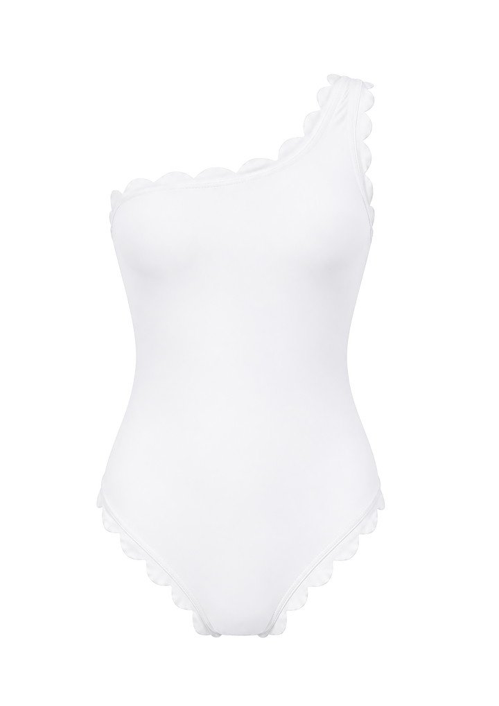 Venus Weißer One-Shoulder-Einteiler