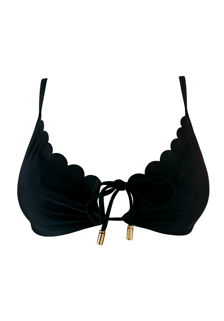 Venus Black Halter Spaghetti Adjustable Straps w Removable cups