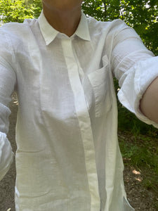 White Linen Shirt Dress - Resort Collection