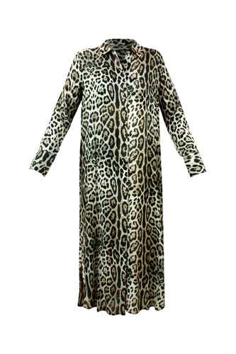 Black Cheetah Shirt Dress - Resort Collection