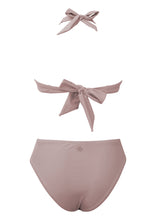 Load image into Gallery viewer, Layan Beach Dusty Pink UW Halter Ring with Mid Rise Front Twist Bottom