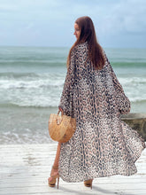 Load image into Gallery viewer, Black Cheetah Maxi Kimono - Resort Collection