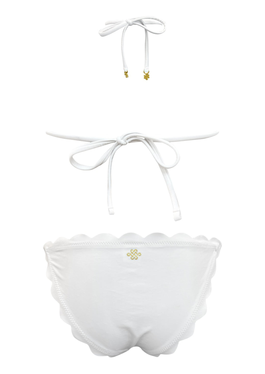 Venus White Triangle Top with Tie Side Bottom