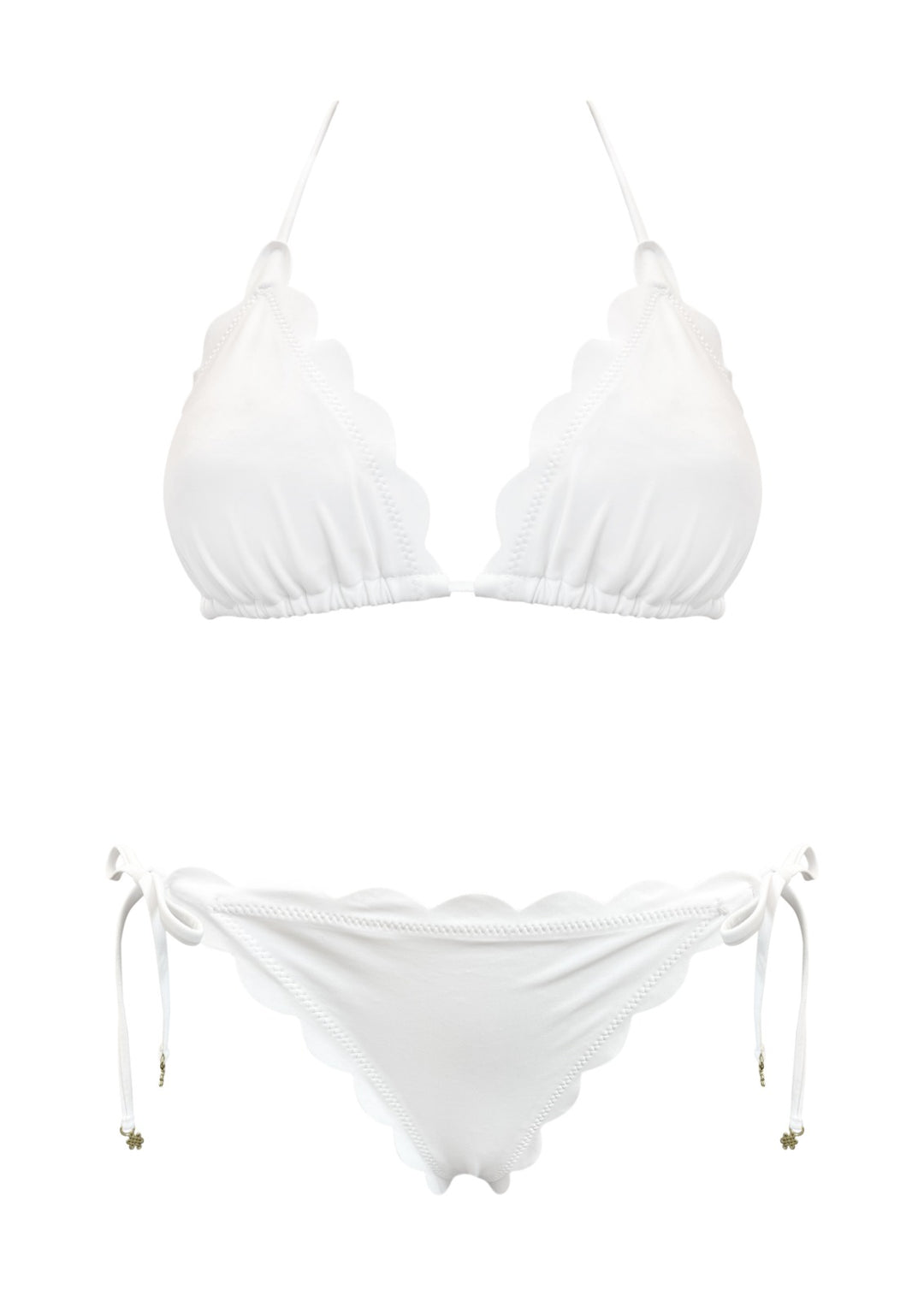Venus White Triangle Top with Tie Side Bottom