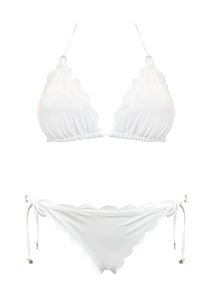 Venus White Triangle Top with Tie Side Bottom