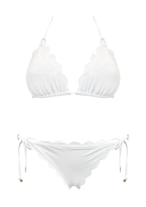 Venus White Triangle Top with Tie Side Bottom