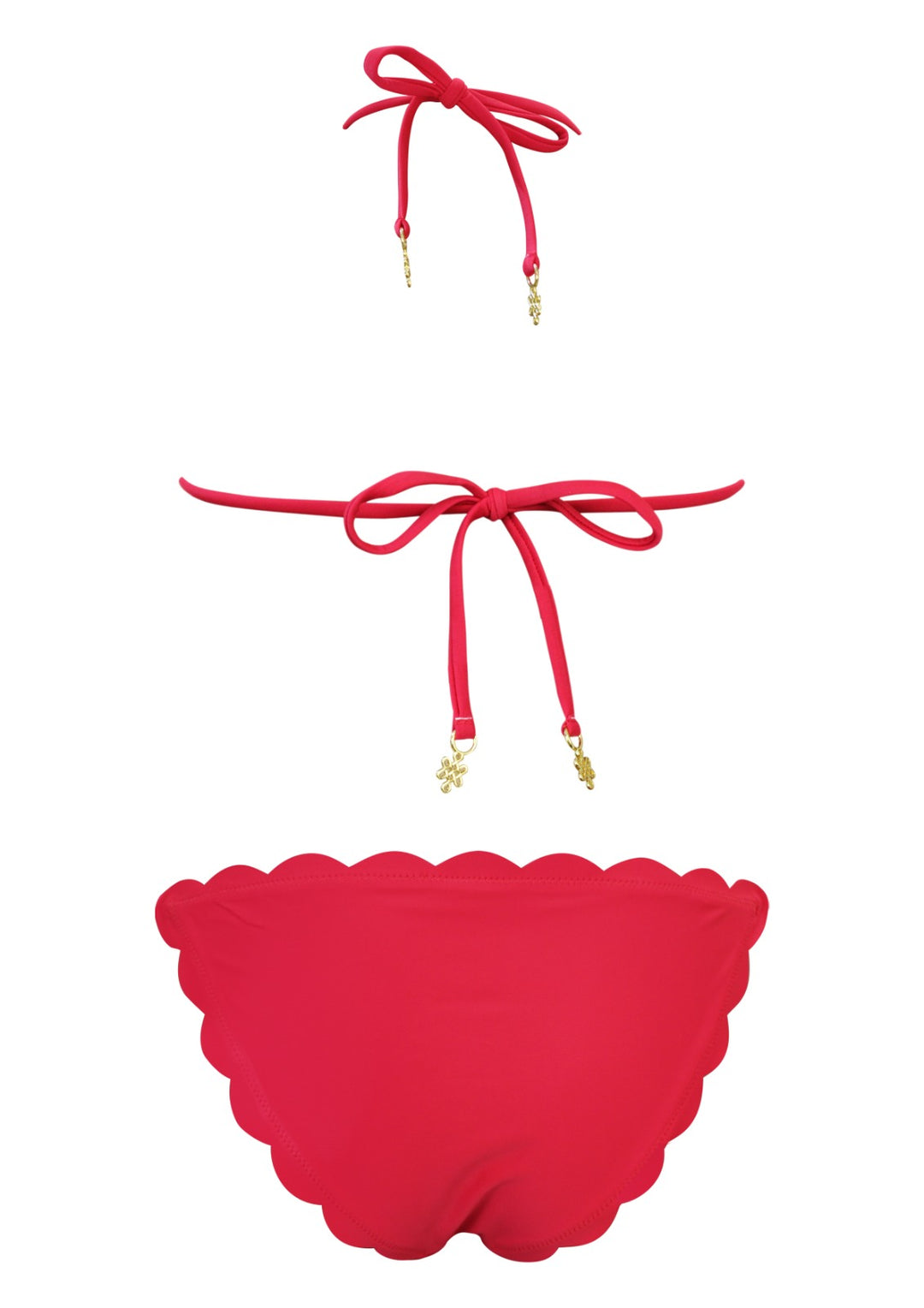 Venus Red Triangle Top with Tie Side Bottom